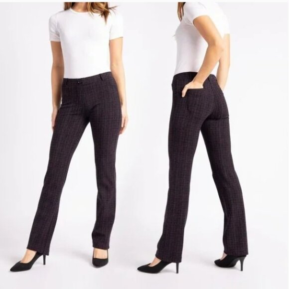 NWOT Betabrand Dress Yoga Pants Onyx Plaid Size XXL - Picture 1 of 8